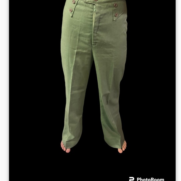Very cool sage green vintage 70s flair pants - Picture 3 of 8